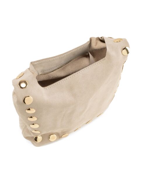 Lania leren tas licht taupe - 25x9x22 cm