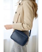 Colomba marineblauwe leren tas - 22x10x15 cm