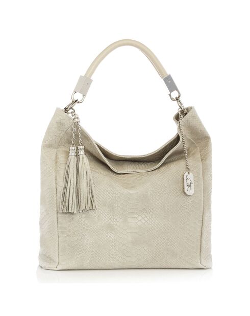 Rosallia beige Ledertasche - 38x14x36 cm