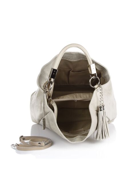Rosallia beige Ledertasche - 38x14x36 cm