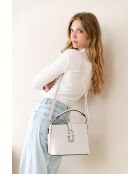 Adelma beige leren tas - 25x14x20 cm