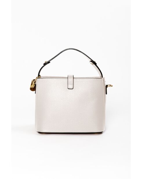 Adelma beige leren tas - 25x14x20 cm