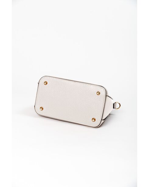 Adelma beige leren tas - 25x14x20 cm