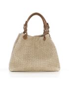 Sac en cuir Fosdinovo taupe - 37x15x45 cm
