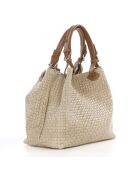 Sac en cuir Fosdinovo taupe - 37x15x45 cm