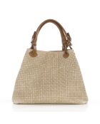 Sac en cuir Fosdinovo taupe - 37x15x45 cm