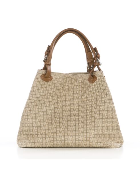 Sac en cuir Fosdinovo taupe - 37x15x45 cm