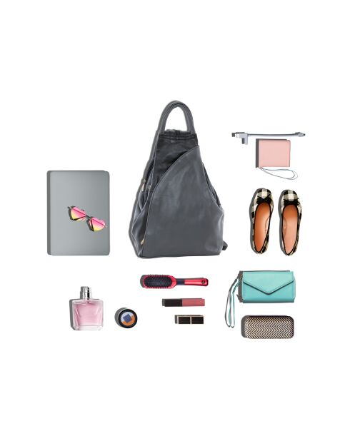 Novara zwarte leren tas+cénerie - 29x13x34 cm