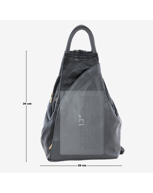 Novara zwarte leren tas+cénerie - 29x13x34 cm