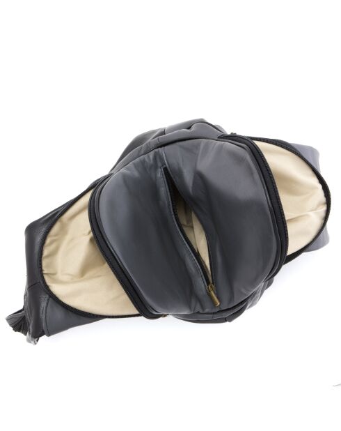 Novara zwarte leren tas+cénerie - 29x13x34 cm