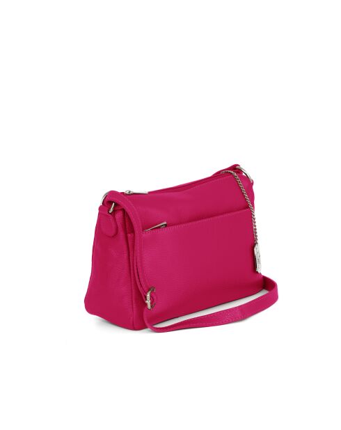 Orlanda Ledertasche in Fuchsia - 29x12x23 cm