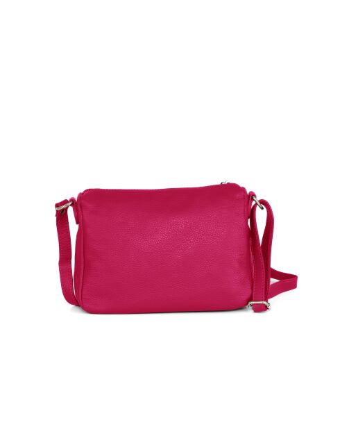 Orlanda Ledertasche in Fuchsia - 29x12x23 cm