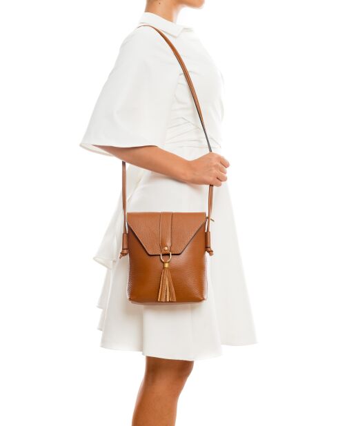 Sac en cuir Olona cognac - 23x6x23 cm