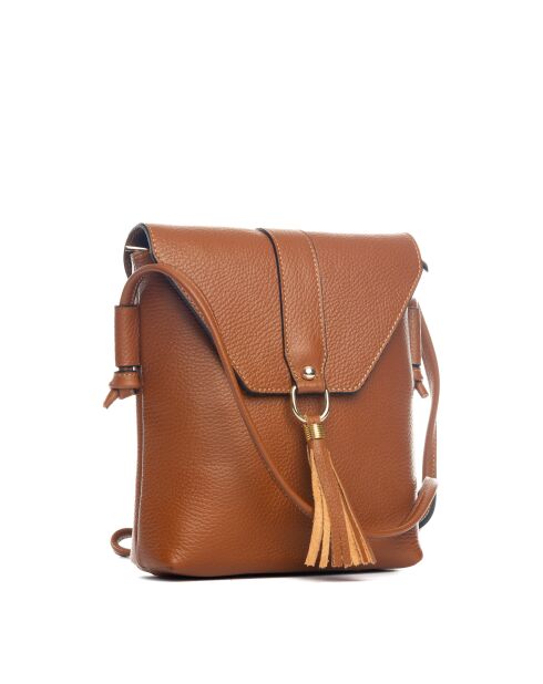 Sac en cuir Olona cognac - 23x6x23 cm