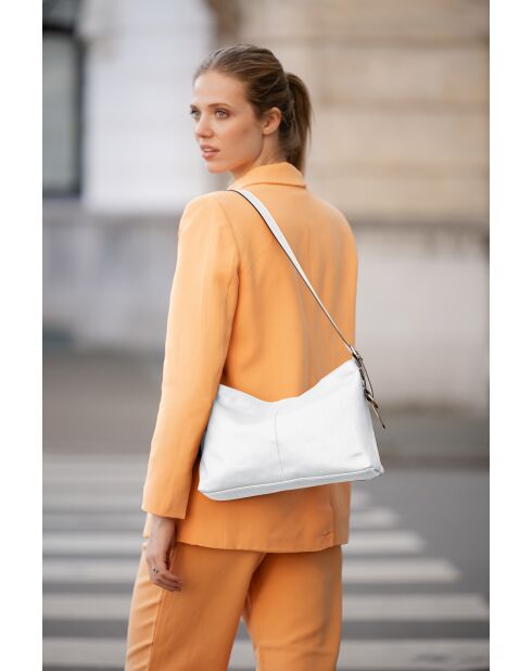 Brigida Ledertasche aus weißem Leder - 36x9x24 cm