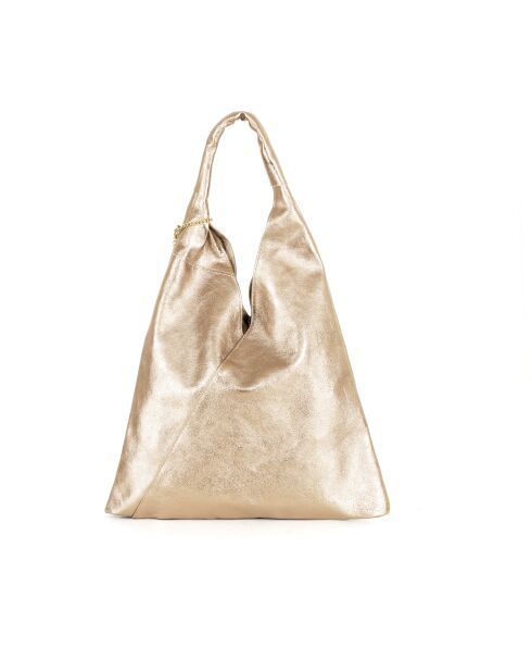 Sac en cuir Elvia platine - 40x2x31 cm