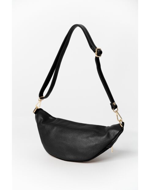 Carola schwarze Ledertasche - 32x9,5x16 cm