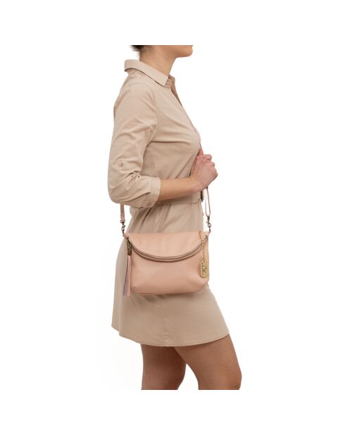 Alice roze leren tas - 22x2x18 cm