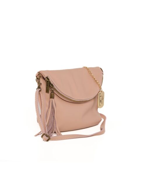 Alice roze leren tas - 22x2x18 cm