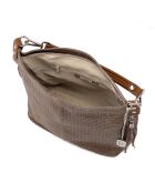 Adelfina leren tas donker taupe - 33x16x31 cm