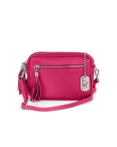Micola fuxia leren tas - 20x8x16 cm