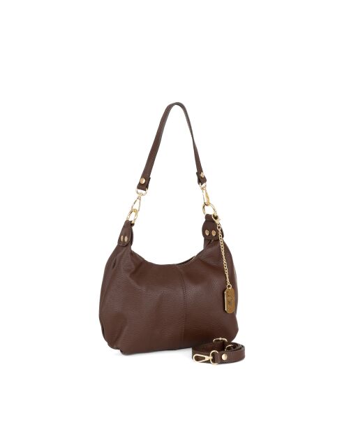 Sac en cuir Savina moka - 24x10x17 cm