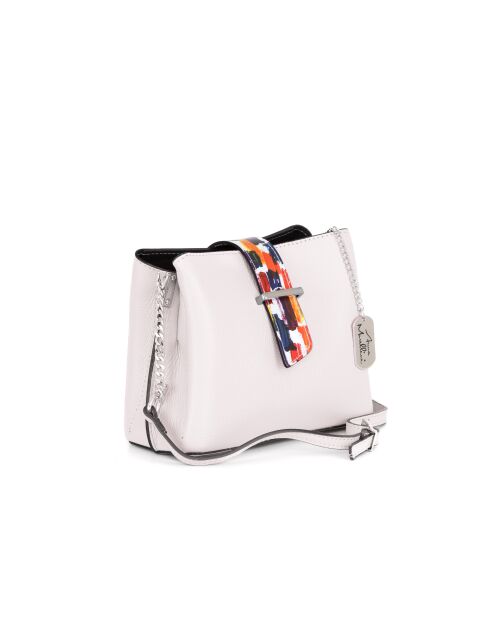 Sac en cuir Vida blanc - 22x10x17 cm
