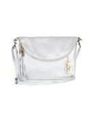 Beverly zilveren leren tas - 22x2x18 cm