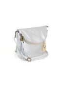 Beverly zilveren leren tas - 22x2x18 cm