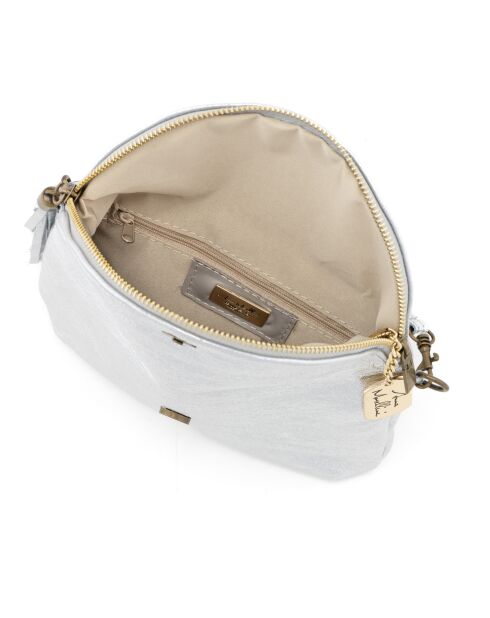 Beverly zilveren leren tas - 22x2x18 cm