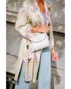 Beverly zilveren leren tas - 22x2x18 cm