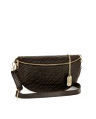 Rufina donkerbruine leren tas - 30x9x18 cm