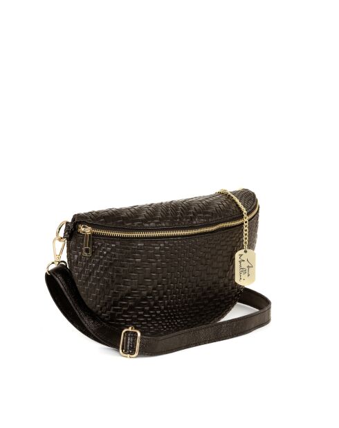 Rufina donkerbruine leren tas - 30x9x18 cm