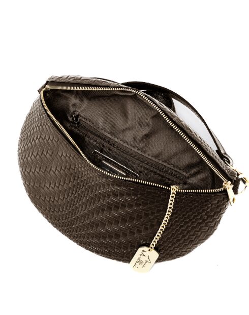 Rufina donkerbruine leren tas - 30x9x18 cm