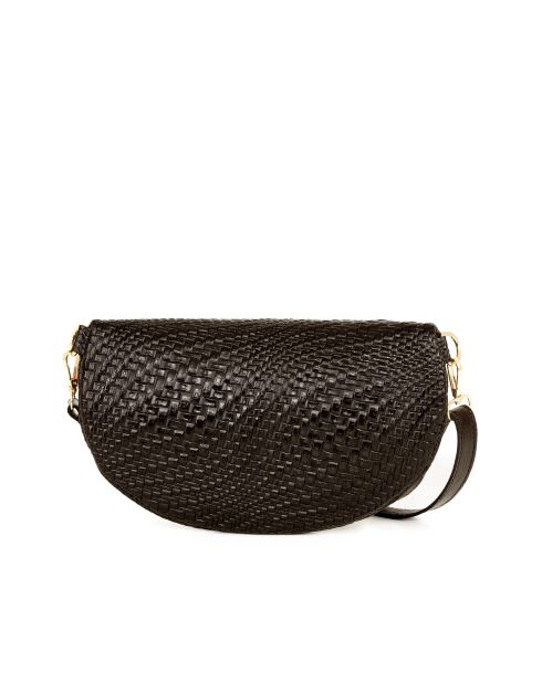 Rufina donkerbruine leren tas - 30x9x18 cm