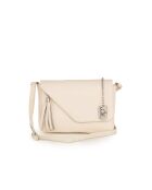 Lola vanille leren tas - 24x6x18 cm