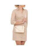 Lola vanille leren tas - 24x6x18 cm