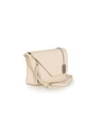 Lola vanille leren tas - 24x6x18 cm