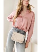 Lola vanille leren tas - 24x6x18 cm