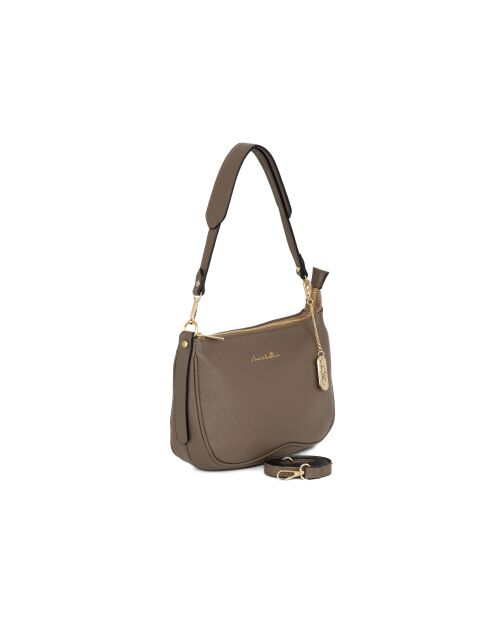 Pupetta Tasche aus taupefarbenem Leder - 30x12x20 cm