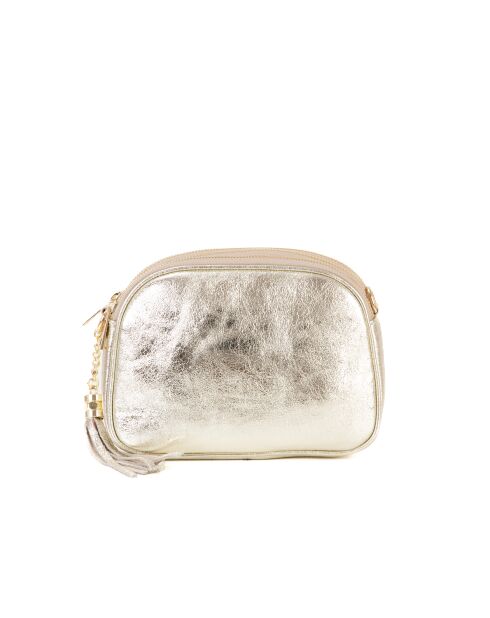 Monte Spagio platino leren tas - 23x7x17 cm