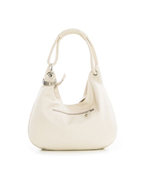 Sac en cuir Alba beige - 38x10x34 cm