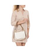 Sac en cuir Pupetta cuir crème - 30x12x20 cm