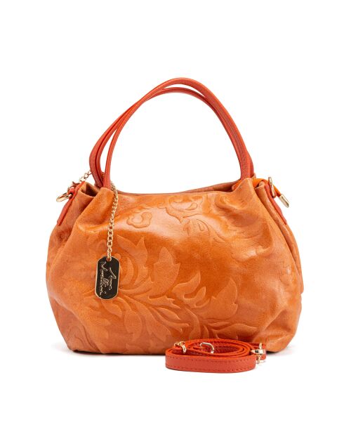 Clarissa orange Ledertasche - 28x12x20 cm