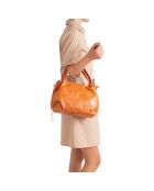 Borsa Clarissa in pelle arancione - 28x12x20 cm