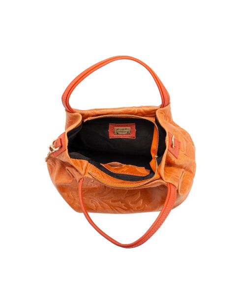 Clarissa orange Ledertasche - 28x12x20 cm
