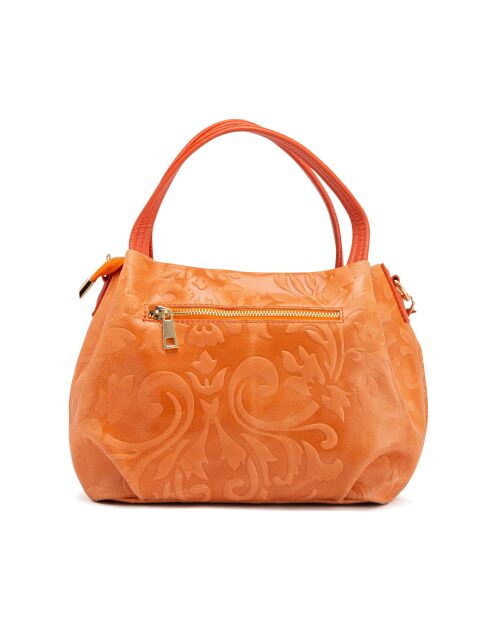 Clarissa orange Ledertasche - 28x12x20 cm