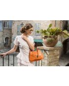 Borsa Clarissa in pelle arancione - 28x12x20 cm