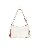 Mia leren tas crème leer - 30x8x20 cm