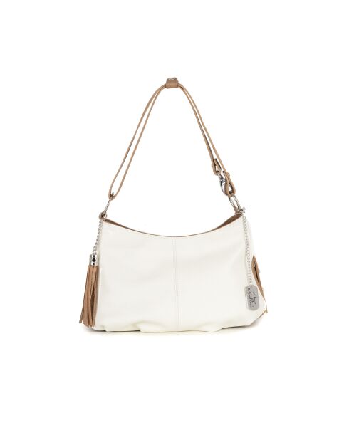 Mia Ledertasche cremefarbenes Leder - 30x8x20 cm